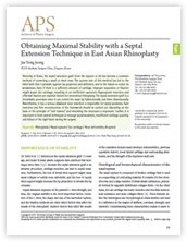 APS 논문 Obtaining Maximal Stability with a Septal Extension Technique in East Asian Rhinoplasty